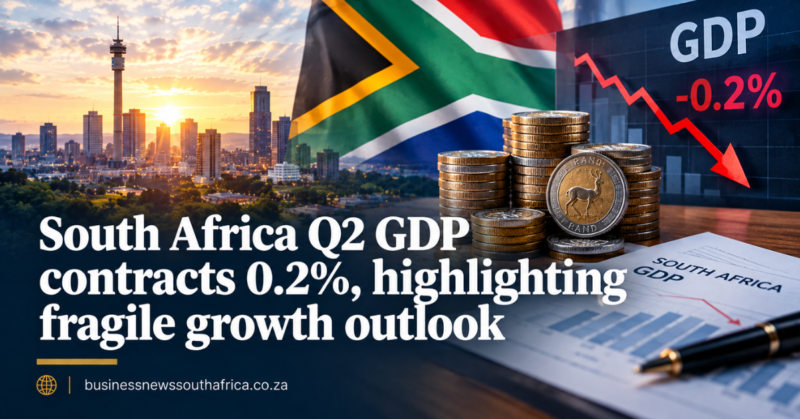 South Africa Q2 GDP contracts 0.2%, highlighting fragile growth outlook