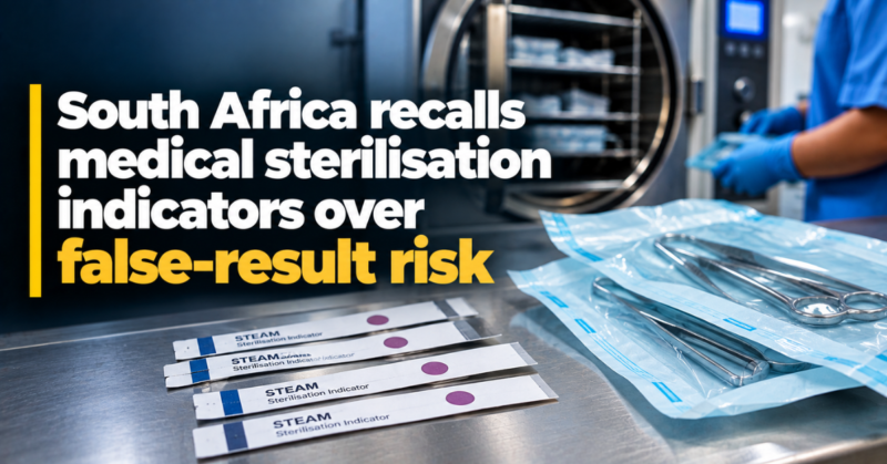South Africa recalls medical sterilisation indicators over false-result risk