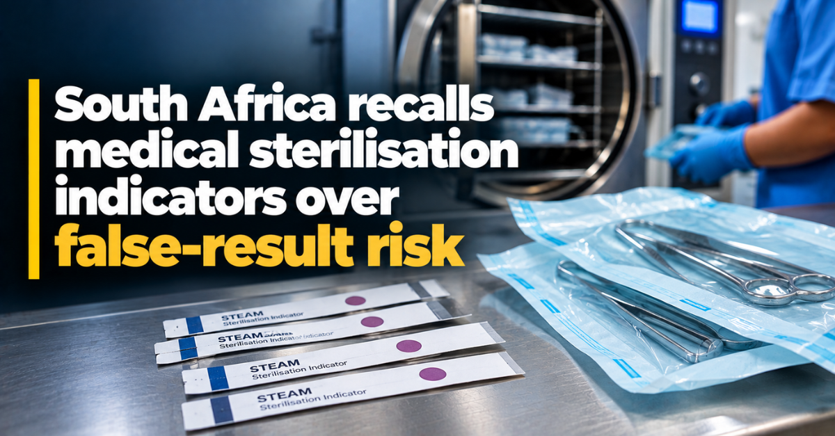 South Africa recalls medical sterilisation indicators over false-result risk