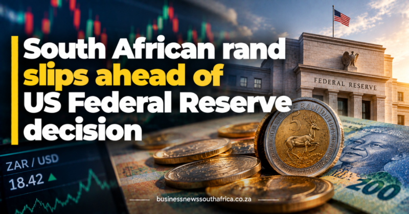 South African rand slips ahead of US Federal Reserve decision