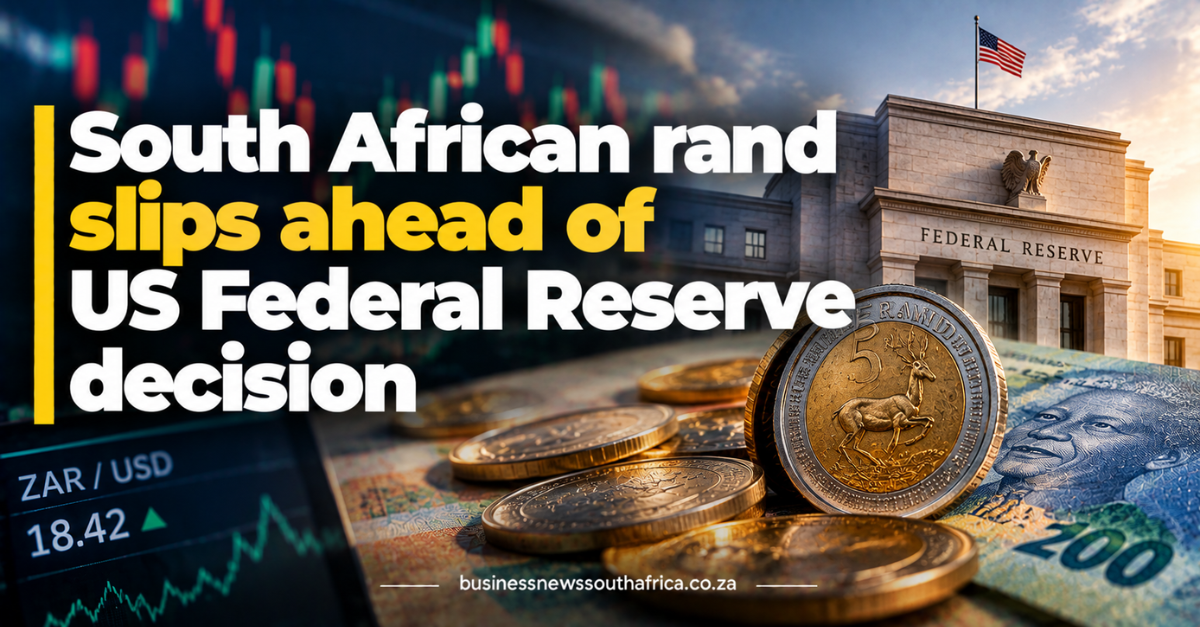 South African rand slips ahead of US Federal Reserve decision
