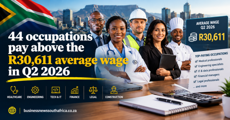 44 occupations pay above the R30,611 average wage in Q2 2026