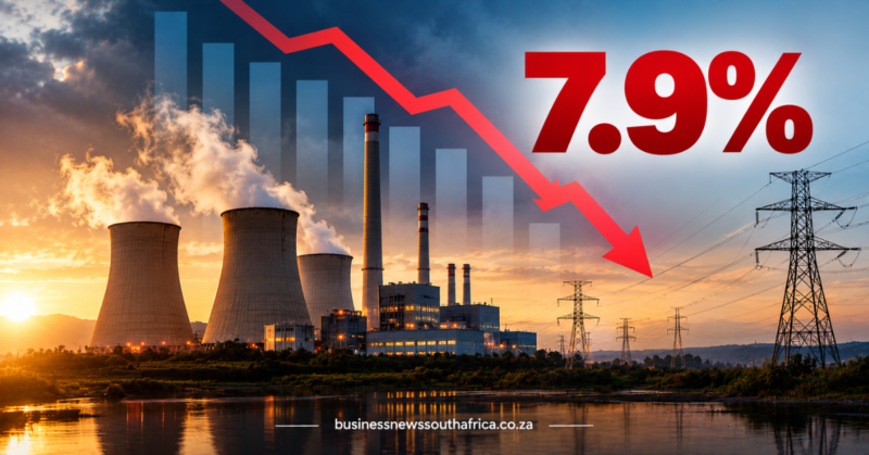 South Africa’s electricity generation drops 7.9% in July 2026