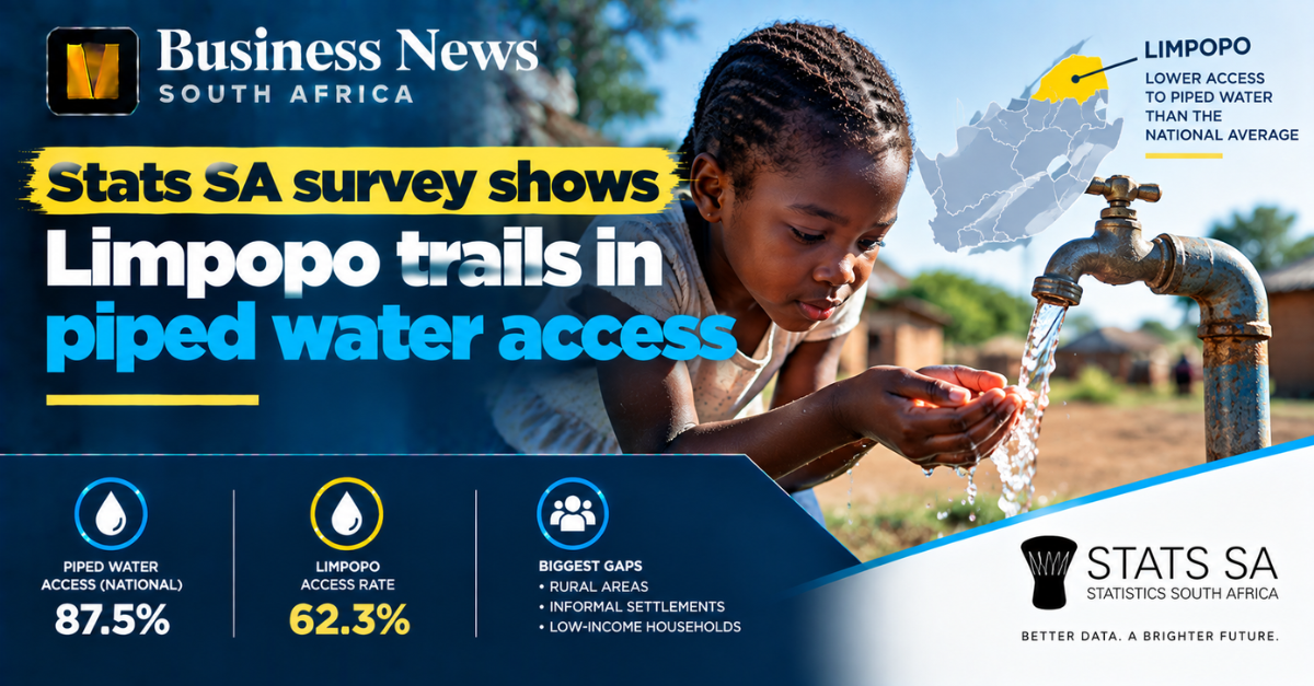 Stats SA survey shows Limpopo trails in piped water access