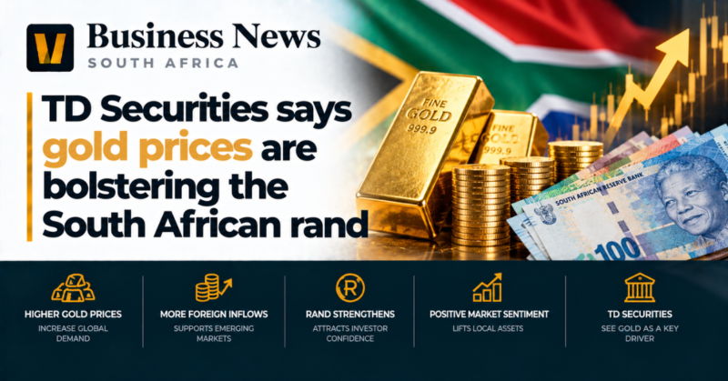 TD Securities says gold prices are bolstering the South African rand