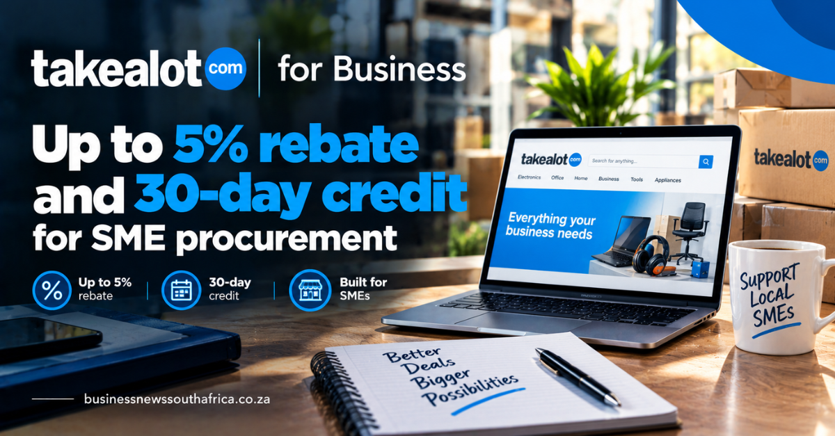 Takealot for Business offers up to 5% rebate and 30-day credit for SME procurement