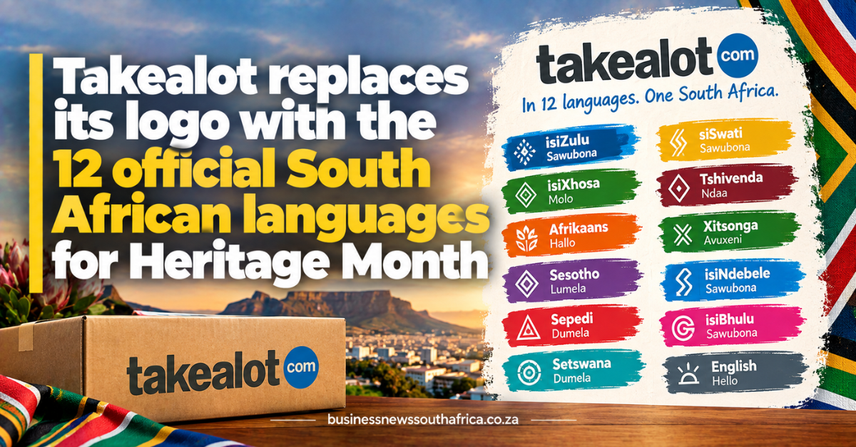Takealot replaces its logo with the 12 official South African languages for Heritage Month