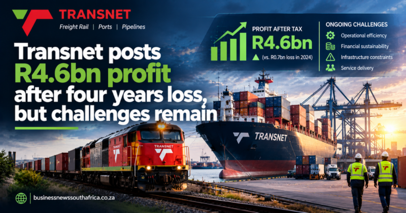 Transnet posts R4.6bn profit after four years loss, but challenges remain