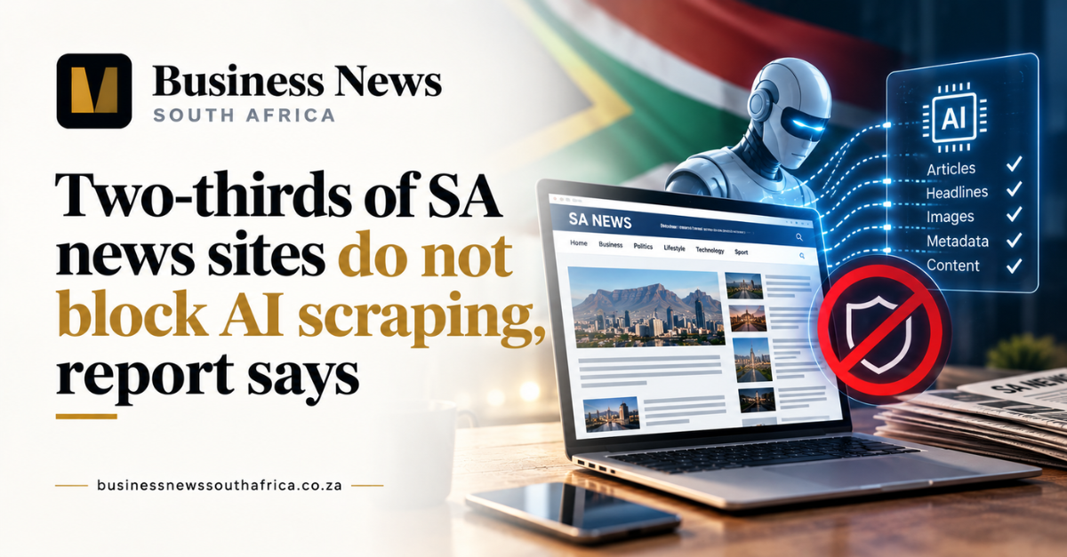 Two-thirds of SA news sites do not block AI scraping, report says
