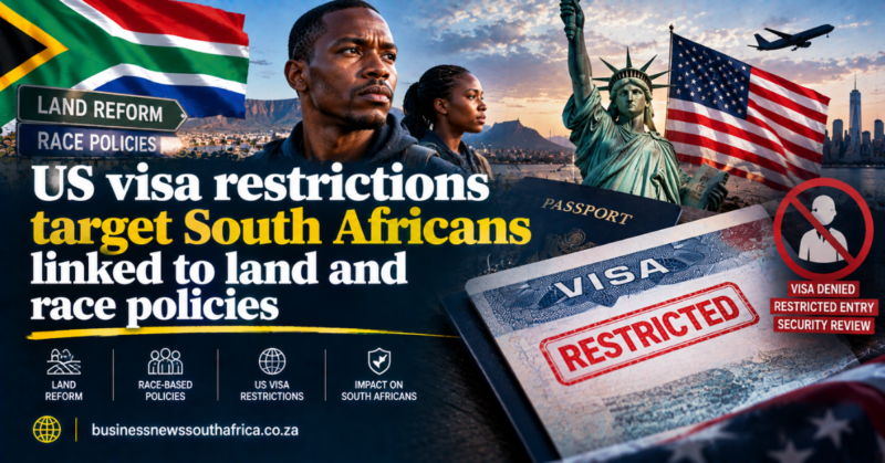 US visa restrictions target South Africans linked to land and race policies