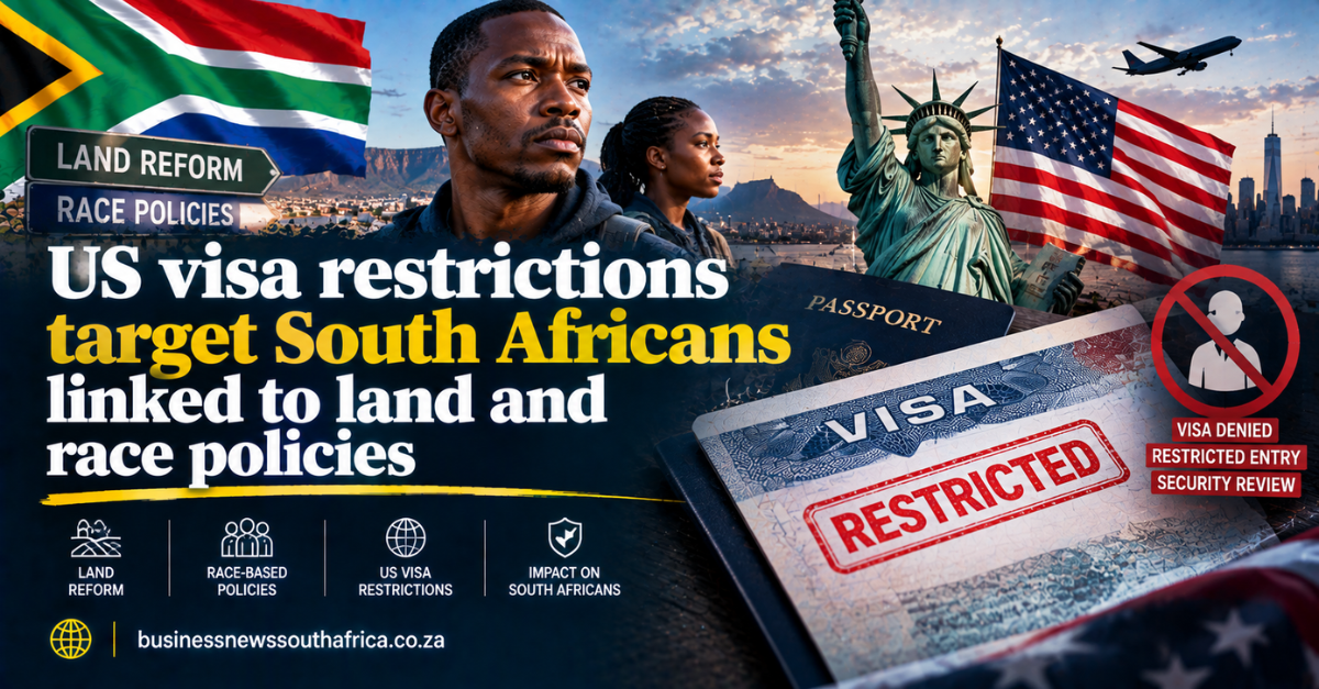 US visa restrictions target South Africans linked to land and race policies