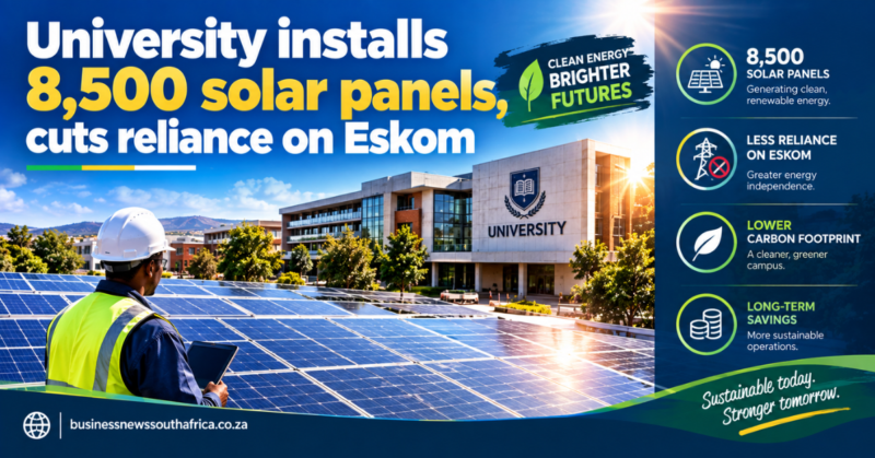 University installs 8,500 solar panels, cuts reliance on Eskom