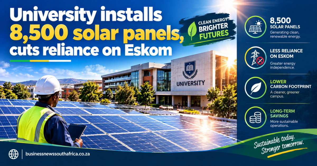 University installs 8,500 solar panels, cuts reliance on Eskom