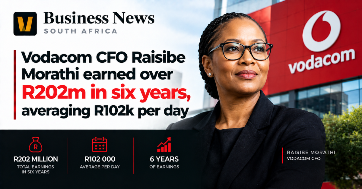 Vodacom CFO Raisibe Morathi earned over R202m in six years, averaging R102k per day