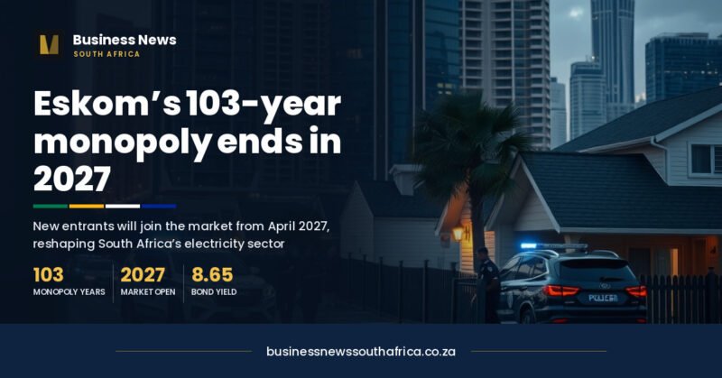 Eskom’s 103-year monopoly to end in 2027 as new power market participants prepare to join
