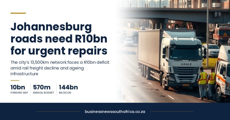 Johannesburg’s roads agency needs R10bn now, and gets R570m a year