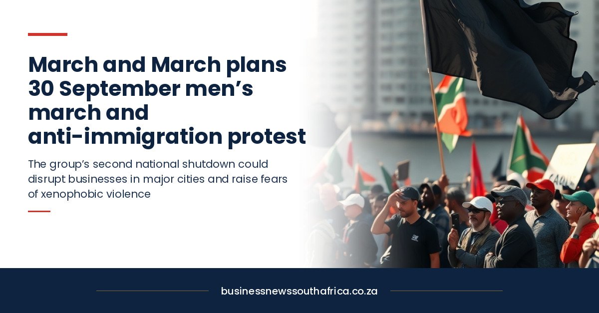 March and March plans 30 September men’s march and anti-immigration protest