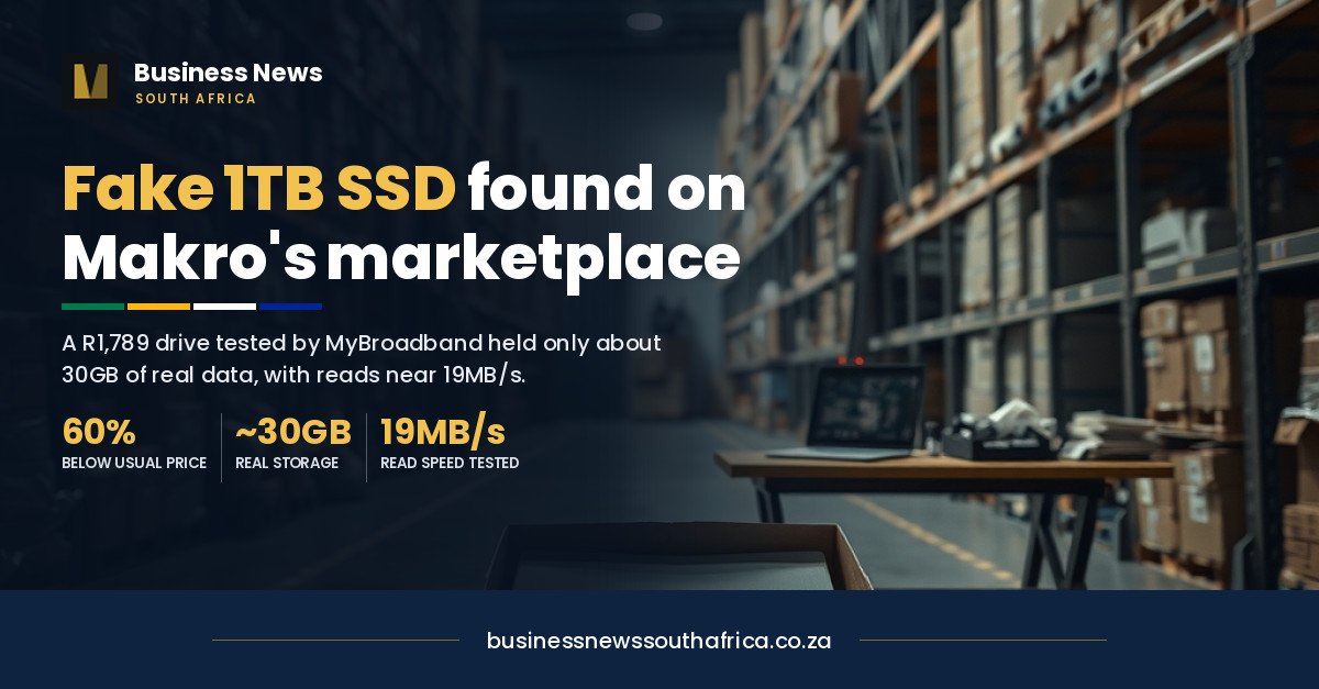 MyBroadband found a fake 1TB SSD on Makro’s marketplace. Here is how to test a drive before you trust it