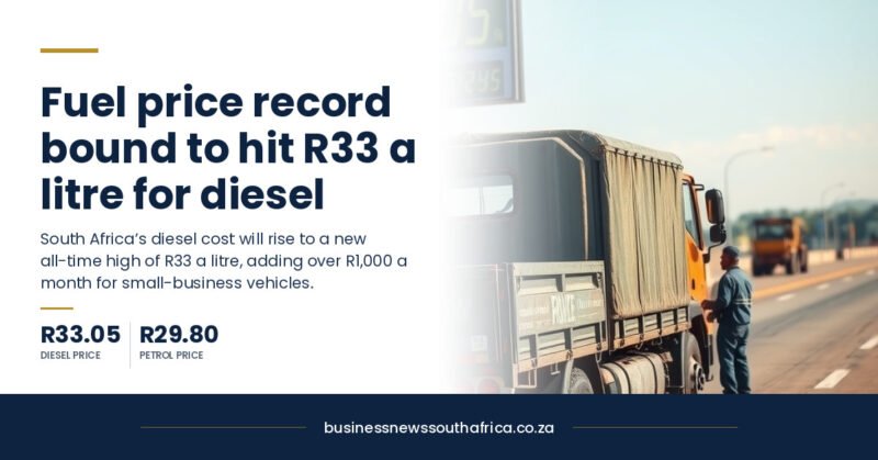 October’s fuel hike just got bigger: petrol heads for R29.80 and diesel for R33 a litre