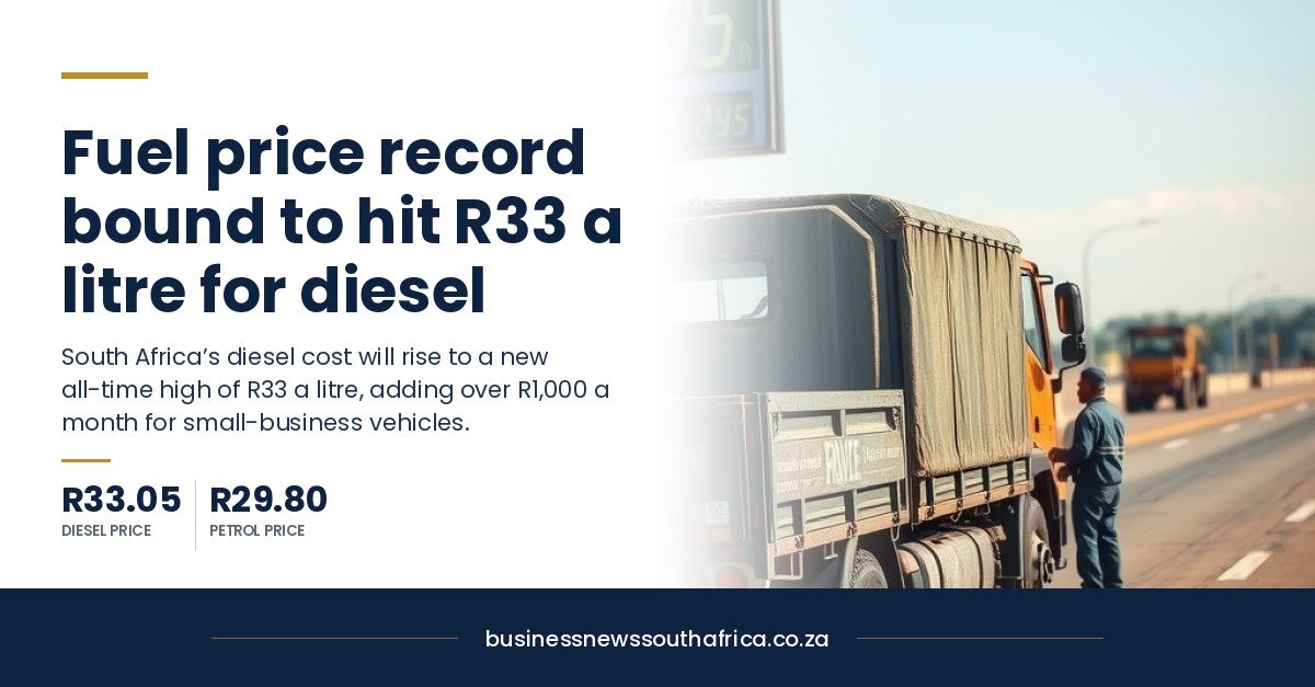 October’s fuel hike just got bigger: petrol heads for R29.80 and diesel for R33 a litre