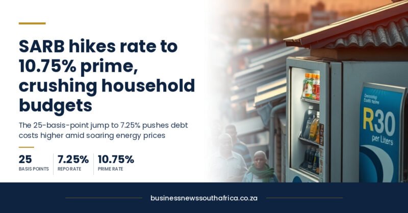 SARB rate hike adds to household cost pressures in South Africa