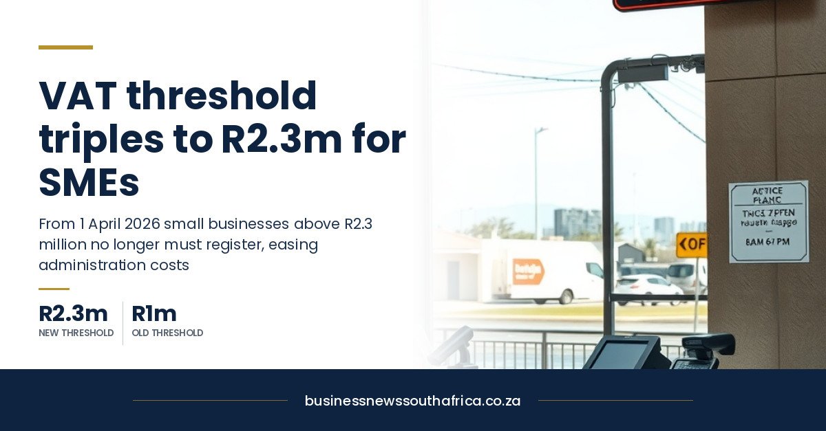 The VAT threshold has more than doubled to R2.3 million: what that means for your small business