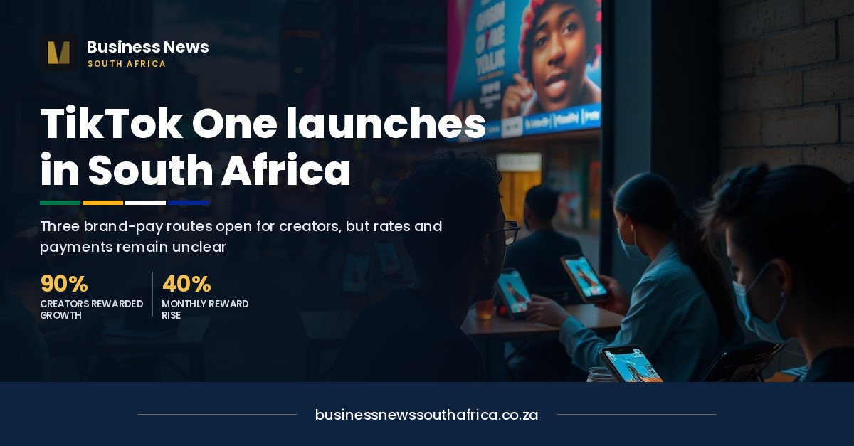 TikTok One is now live in South Africa: three ways creators can earn from brands, and what is still unclear