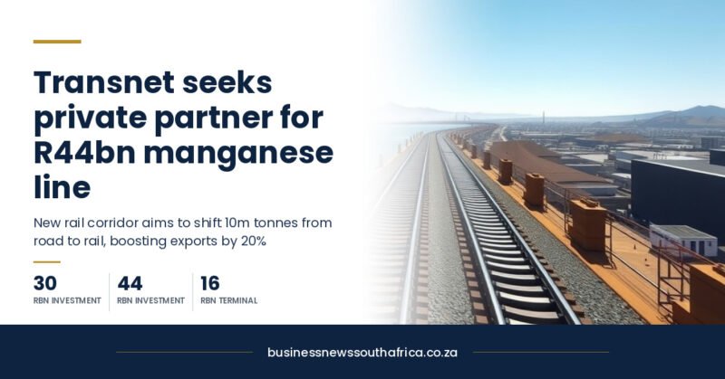 Transnet wants a partner for a R44bn manganese line to Ngqura. Here is what is on offer
