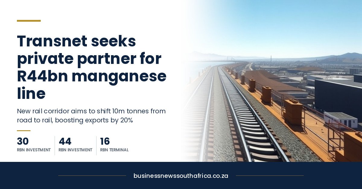Transnet wants a partner for a R44bn manganese line to Ngqura. Here is what is on offer