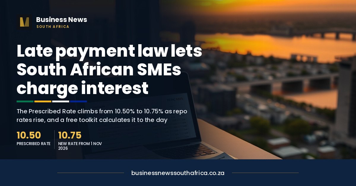 Your customer is late. Here is exactly how much interest South African law lets you charge, and the free tool that works it out