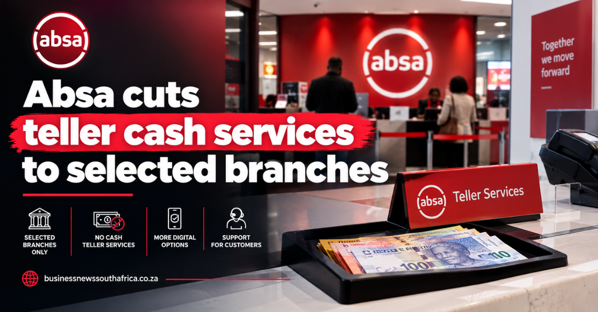 Absa cuts teller cash services to selected branches