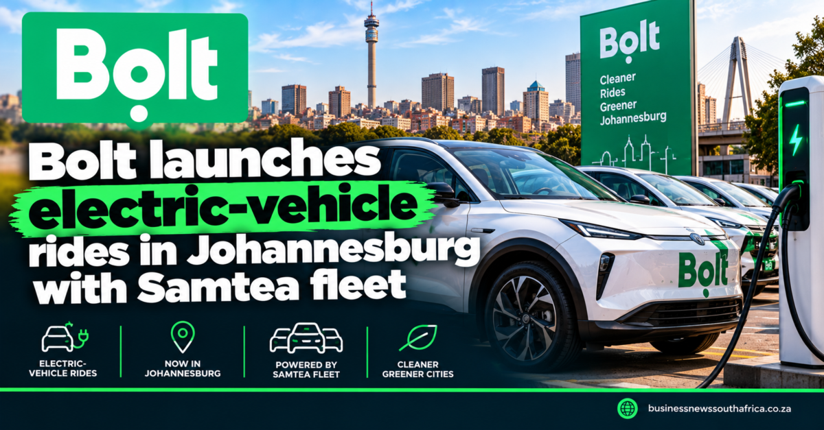 Bolt launches electric-vehicle rides in Johannesburg with Samtea fleet