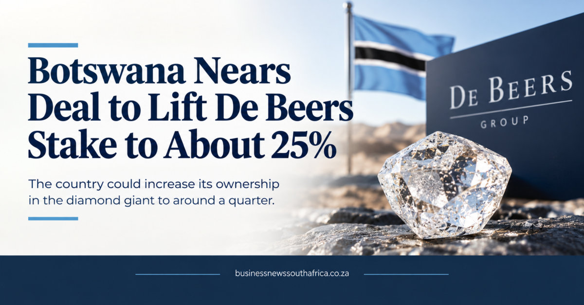Botswana nears deal to lift De Beers stake to about 25%