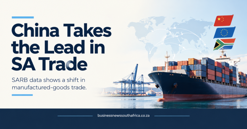 SARB: China overtakes euro area as SA’s top trading partner