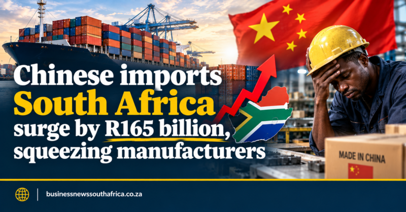 Chinese imports South Africa surge by R165 billion, squeezing manufacturers
