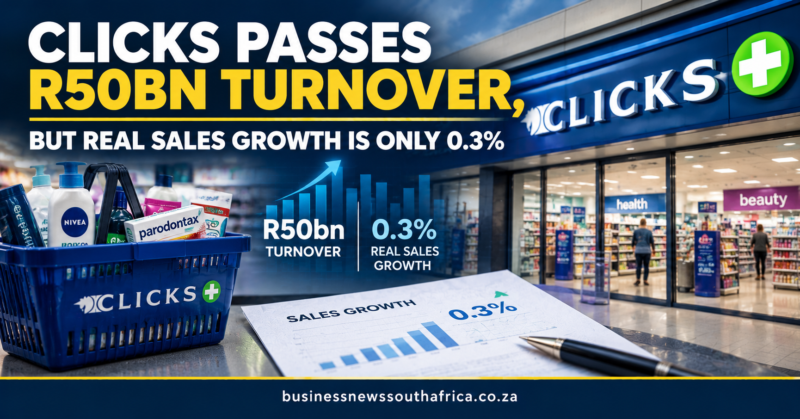 Clicks passes R50bn turnover, but real sales growth is only 0.3%