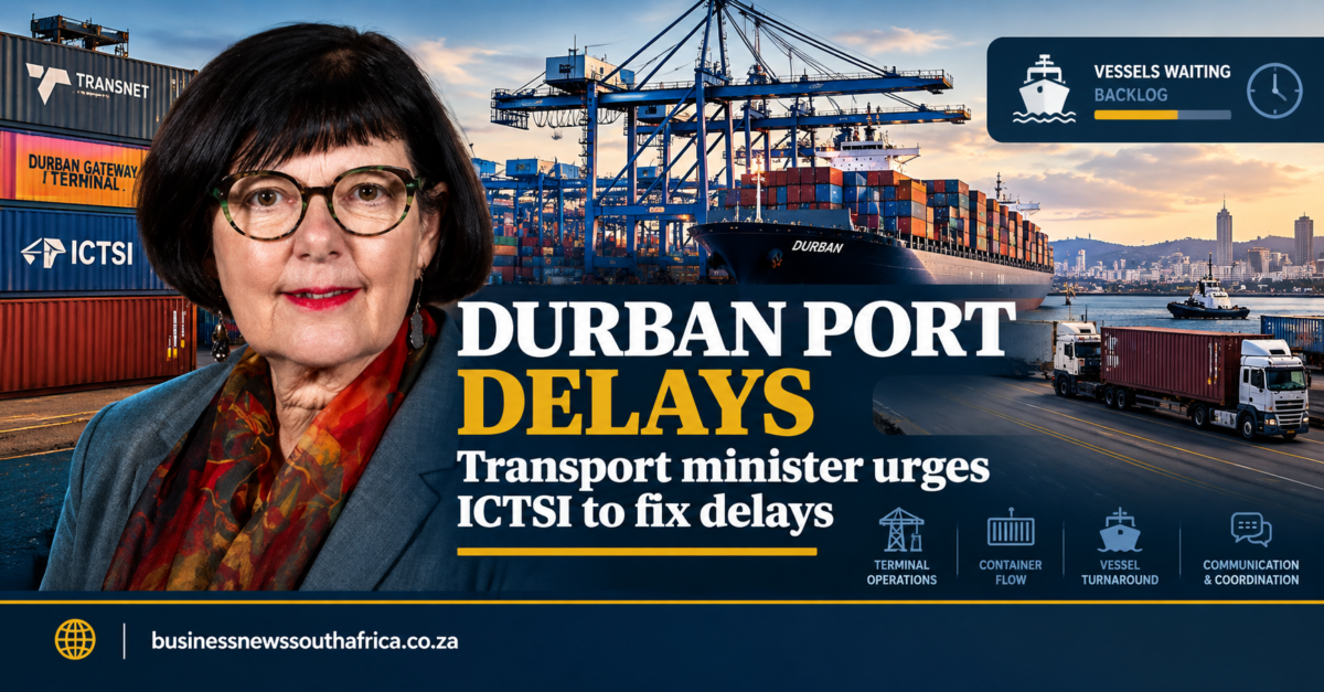 Transport minister urges ICTSI to fix Durban port delays