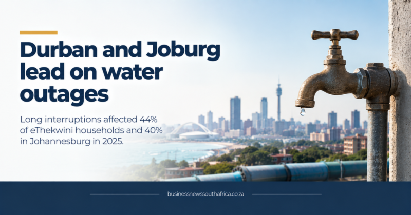 Durban and Johannesburg face highest water outage rates in South Africa