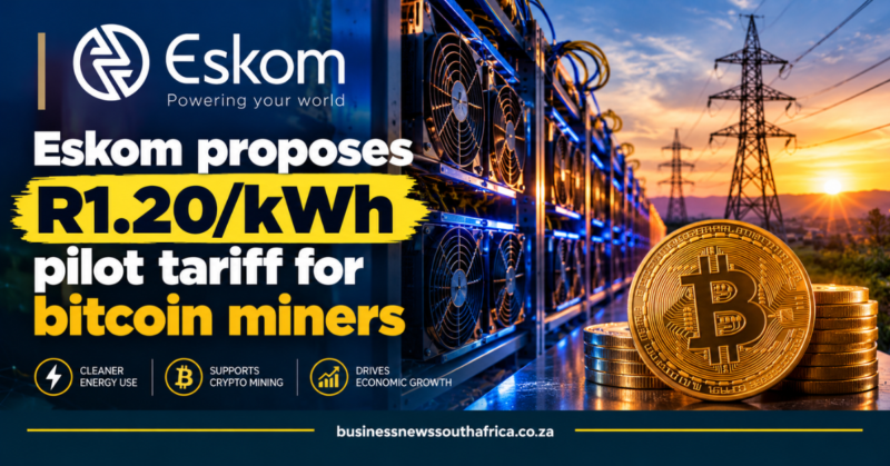 Eskom proposes R1.20/kWh pilot tariff for bitcoin miners