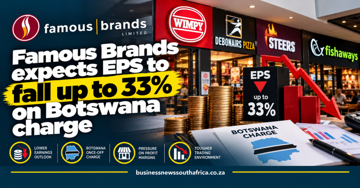Famous Brands expects EPS to fall up to 33% on Botswana charge