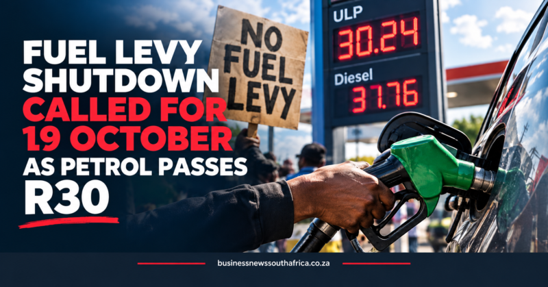 Fuel levy shutdown called for 19 October as petrol passes R30