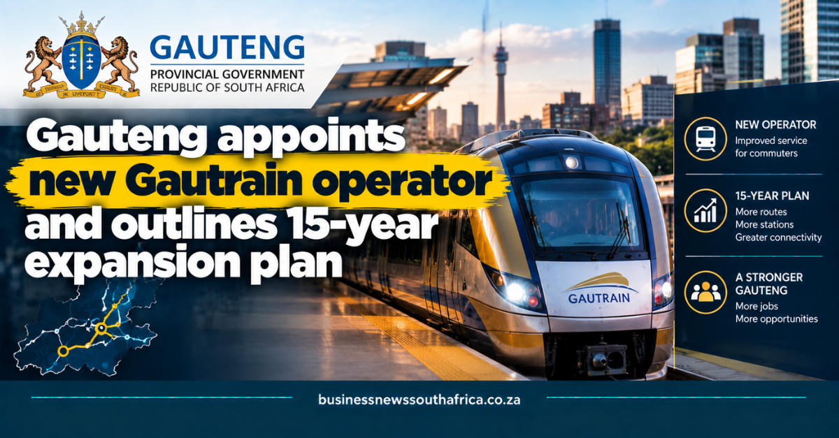 Gauteng appoints new Gautrain operator and outlines 15-year expansion plan