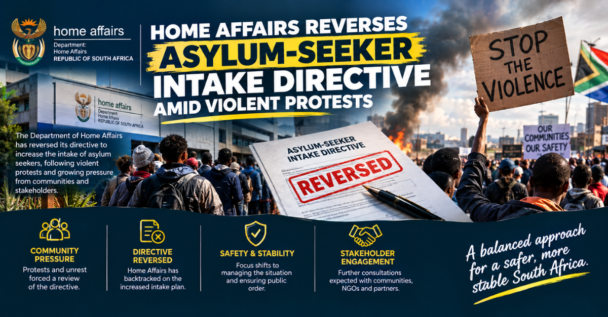 Home Affairs reverses asylum-seeker intake directive amid violent protests