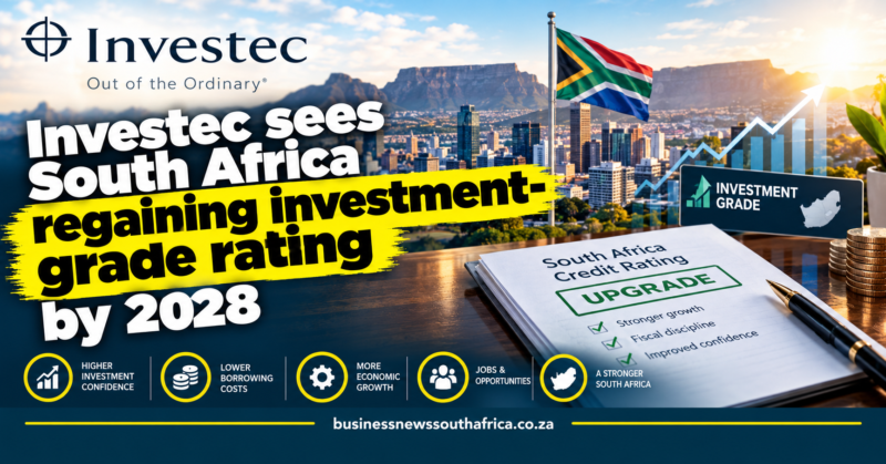 Investec sees South Africa regaining investment-grade rating by 2028
