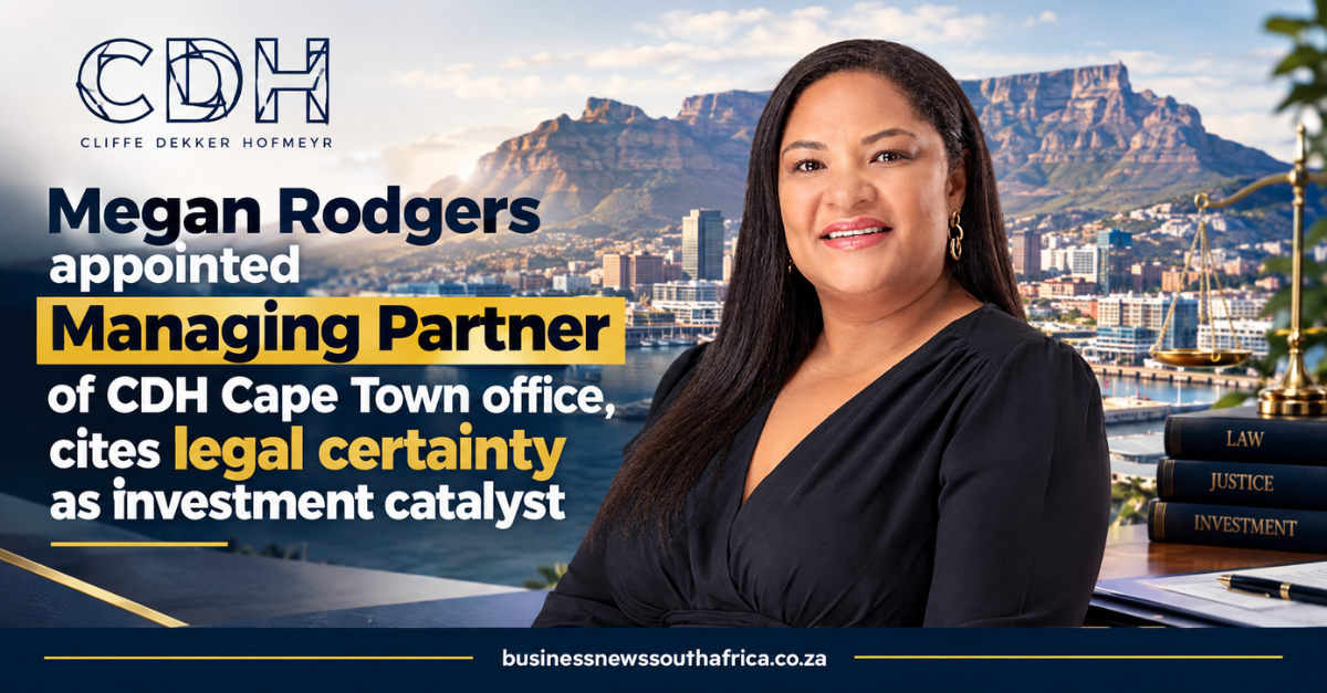 Megan Rodgers appointed Managing Partner of CDH Cape Town office, cites legal certainty as investment catalyst