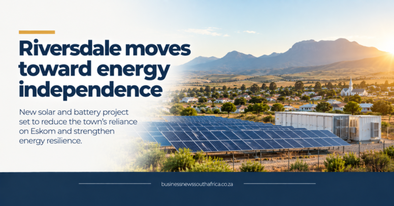 Riversdale solar plant cuts town’s reliance on Eskom