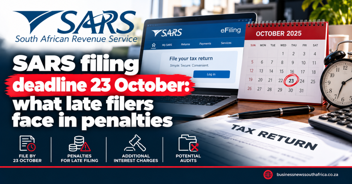 SARS filing deadline 23 October: what late filers face in penalties