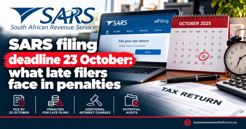 SARS filing deadline 23 October: what late filers face in penalties