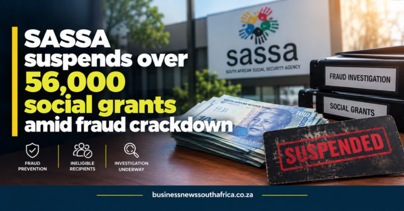 SASSA suspends over 56,000 social grants amid fraud crackdown