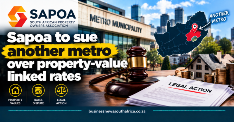 Sapoa to sue another metro over property-value linked rates